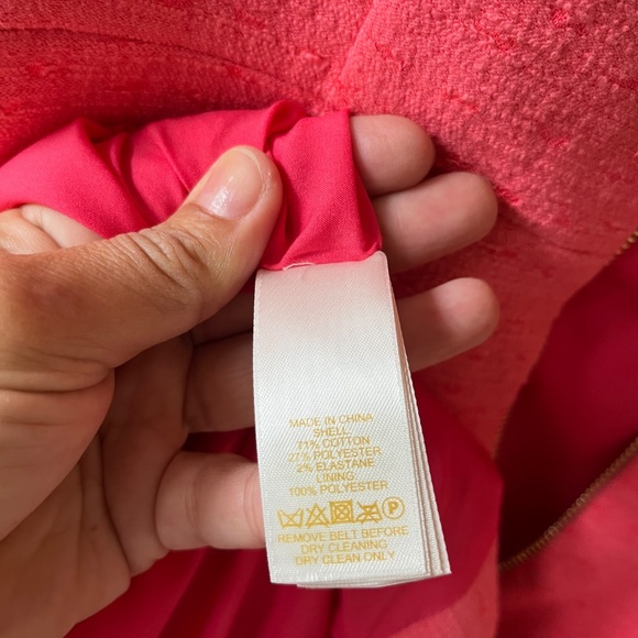 Kate Spade Sz 8 Coral Pink Midi Lined Tank Sheath V Neck Dress Back Zip - Picture 12 of 12